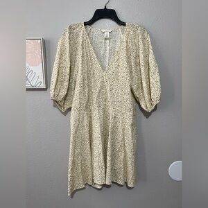 H&M Cream Ruched Tiered Sundress